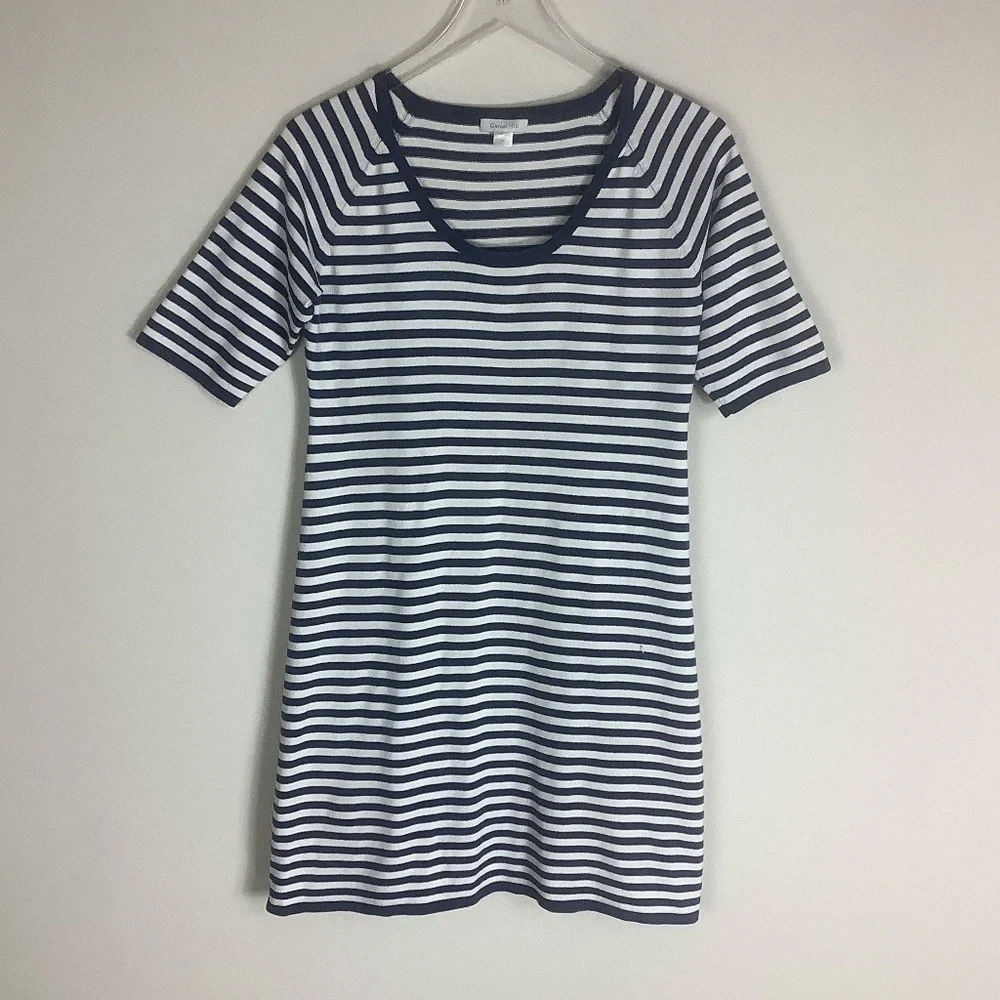 Garnet‎ Hill Marine Striped Shirt Knit Dress M